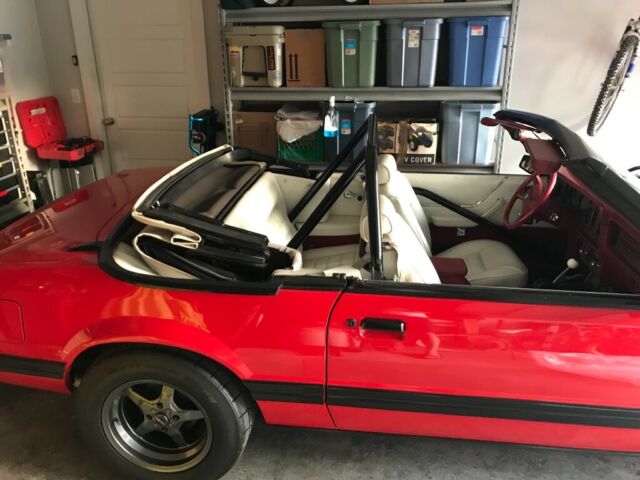 1983 Red Ford Mustang Convertible
