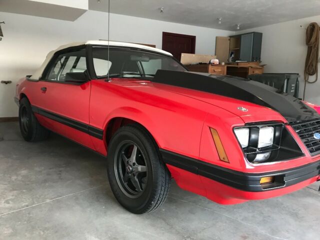 1983 Red Ford Mustang Convertible