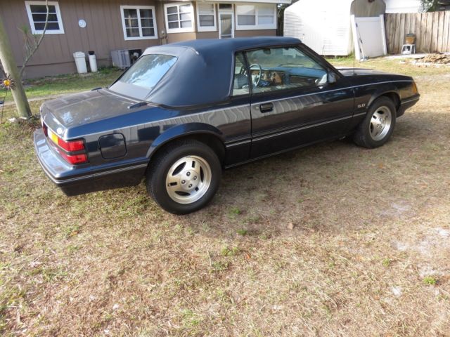 1983 blue Ford Mustang Convertible