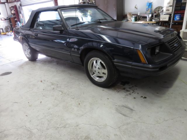 1983 blue Ford Mustang Convertible