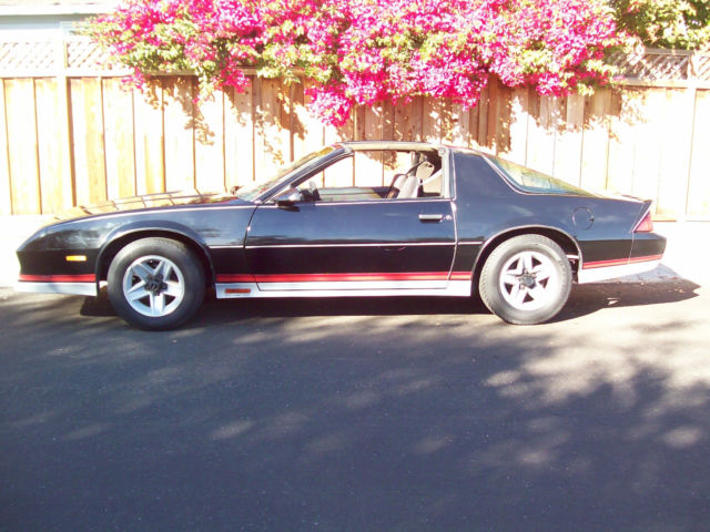 1984 BLACK with SILVER TRIM (STOCK) Chevrolet Camaro TWO DOOR SEDAN with T-TOP