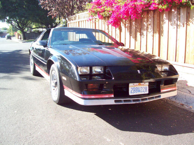 1984 BLACK with SILVER TRIM (STOCK) Chevrolet Camaro TWO DOOR SEDAN with T-TOP