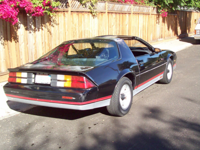1984 BLACK with SILVER TRIM (STOCK) Chevrolet Camaro TWO DOOR SEDAN with T-TOP