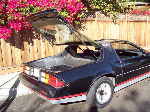 1984 BLACK with SILVER TRIM (STOCK) Chevrolet Camaro TWO DOOR SEDAN with T-TOP