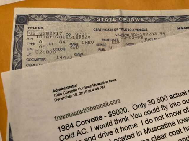 1984 Red Chevrolet Corvette Coupe