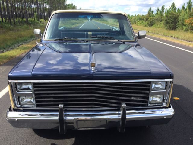 1984 Blue and Cream Chevrolet C-10 Short Bed