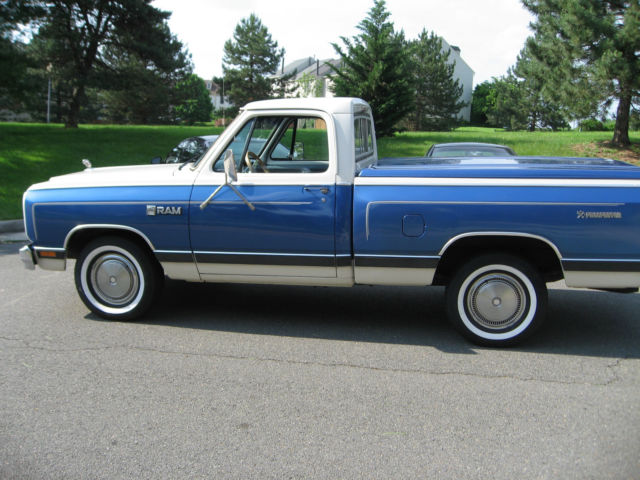 1984 Blue and White Dodge Other Pickups 2 door D100