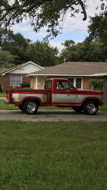 1984 red & silver Ford F-150 Standard Cab Pickup