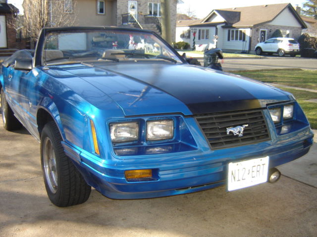 1984 Blue Ford Mustang Convertible