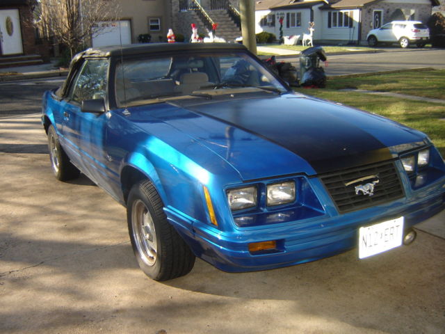 1984 Blue Ford Mustang Convertible