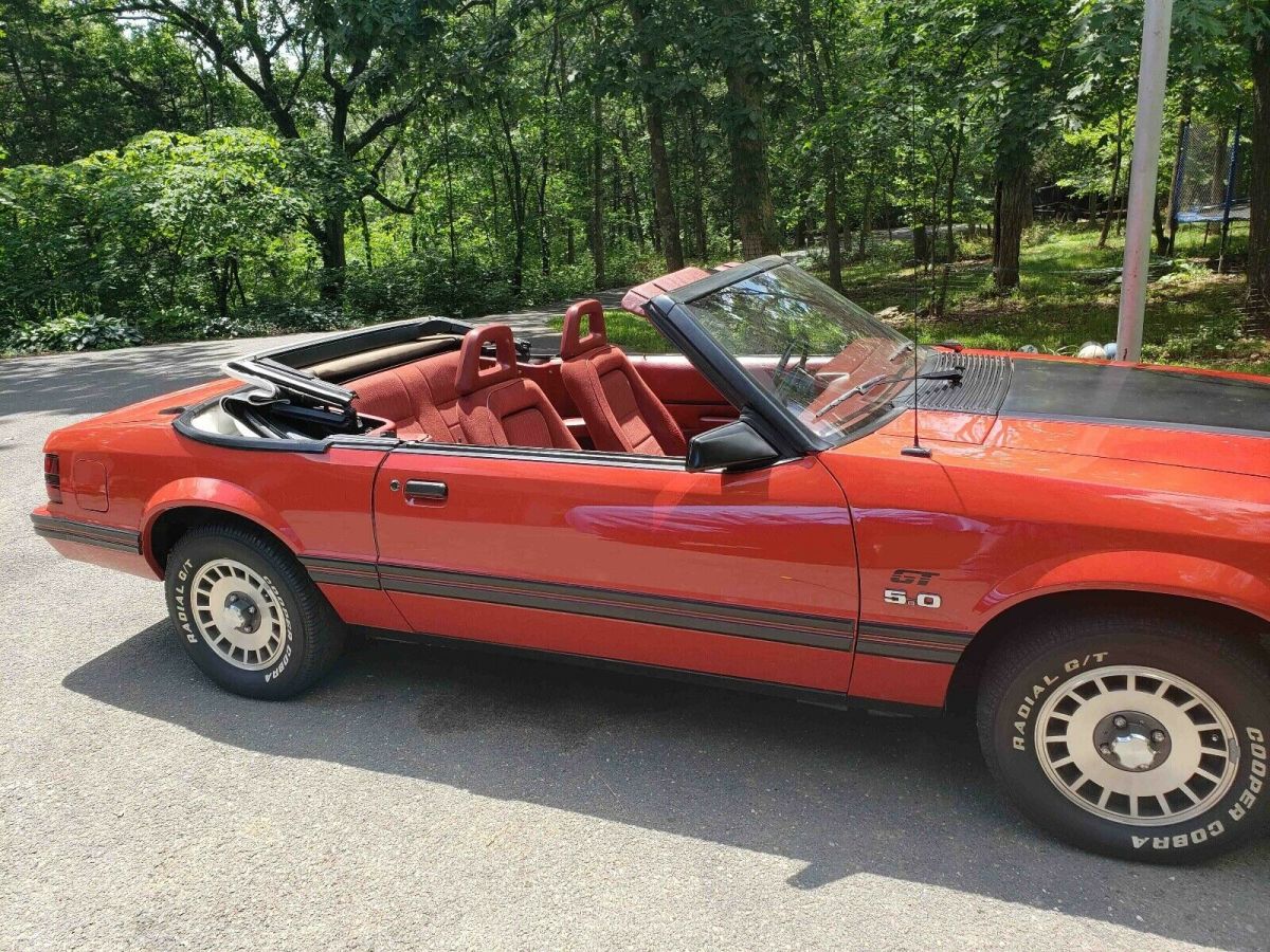 1984 Red Ford Mustang Convertible