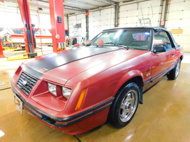1984 Red Ford Mustang Convertible