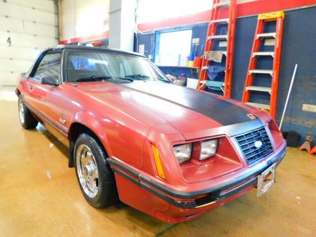 1984 Red Ford Mustang Convertible
