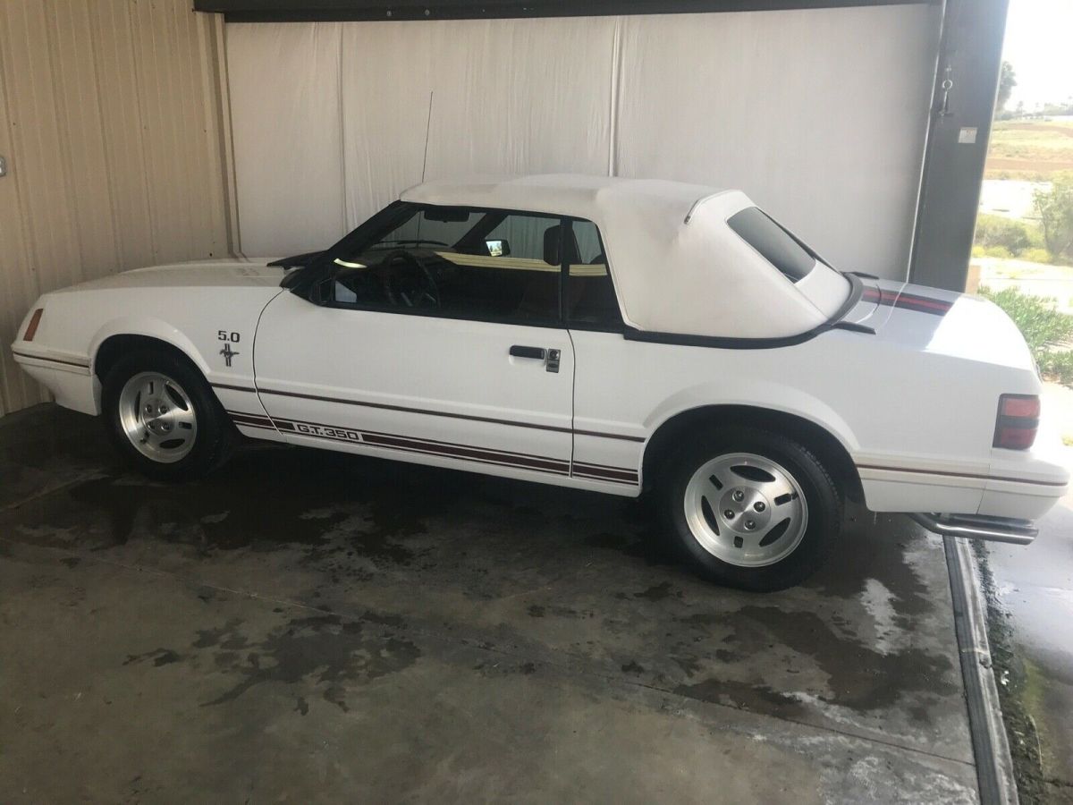 1984 White Ford Mustang Convertible