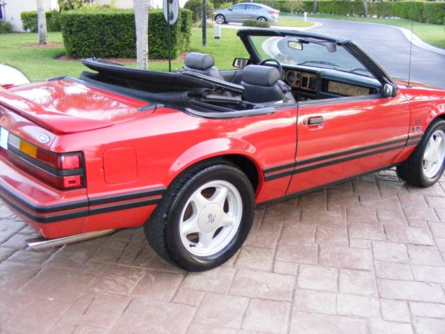 1984 Red Ford Mustang Convertible