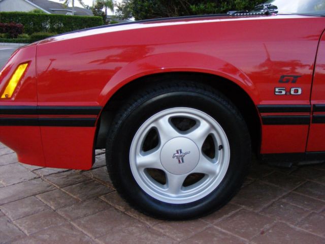 1984 Red Ford Mustang Convertible