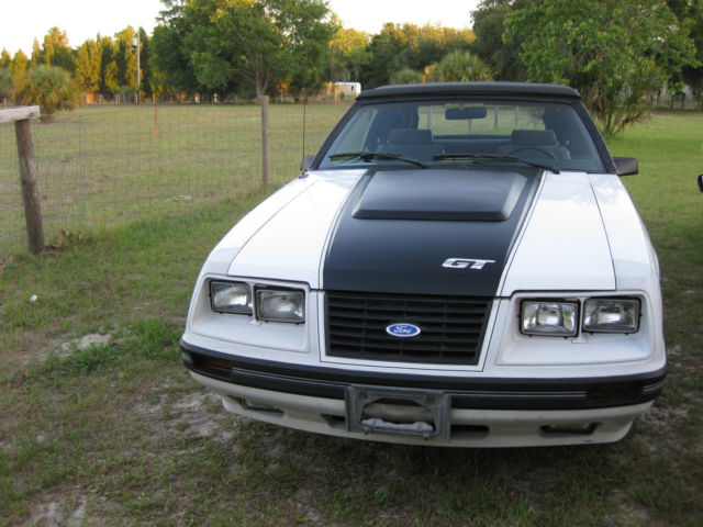 1984 White Ford Mustang Convertible