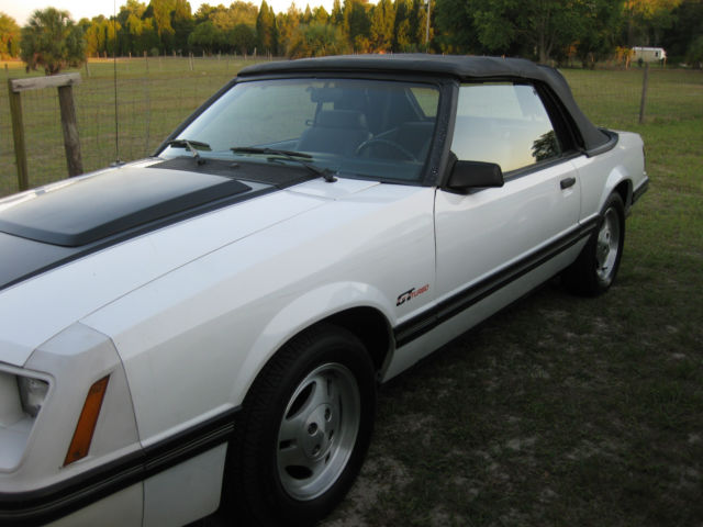 1984 White Ford Mustang Convertible