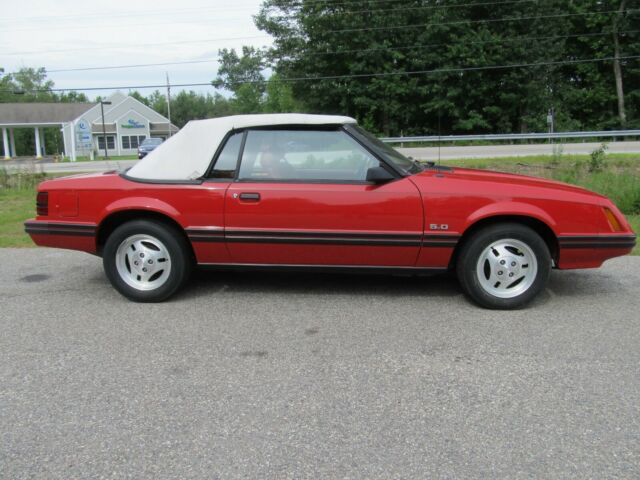 1984 Red Ford Mustang Convertible