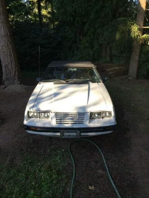 1984 White Ford Mustang Convertible