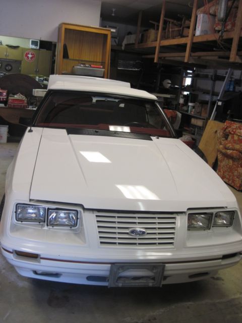 1984 White Ford Mustang Convertible