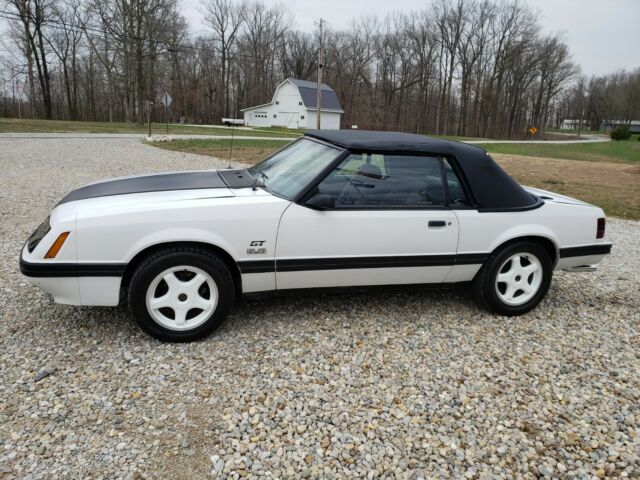 1984 White Ford Mustang Convertible