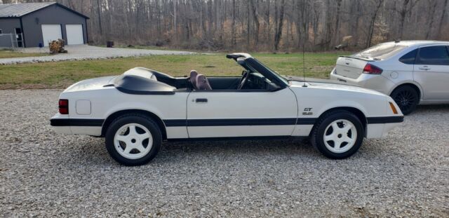 1984 White Ford Mustang Convertible