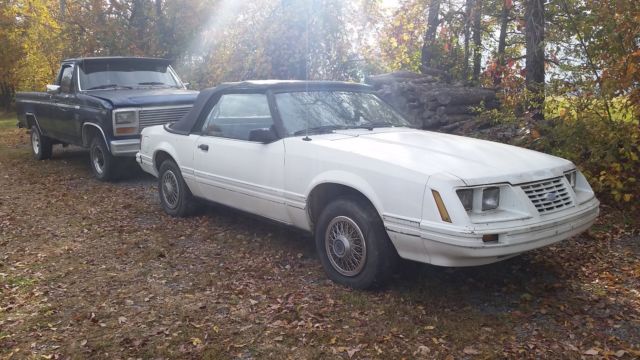 1984 White Ford Mustang Convertible