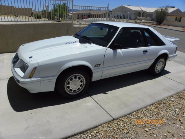 1984 White Ford Mustang Fastback