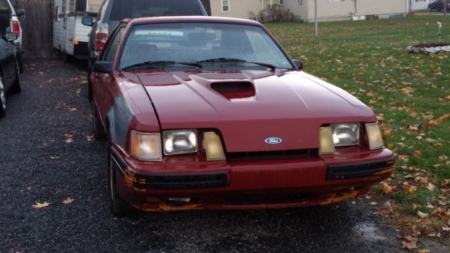 1984 Maroon Ford Mustang