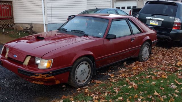 1984 Maroon Ford Mustang