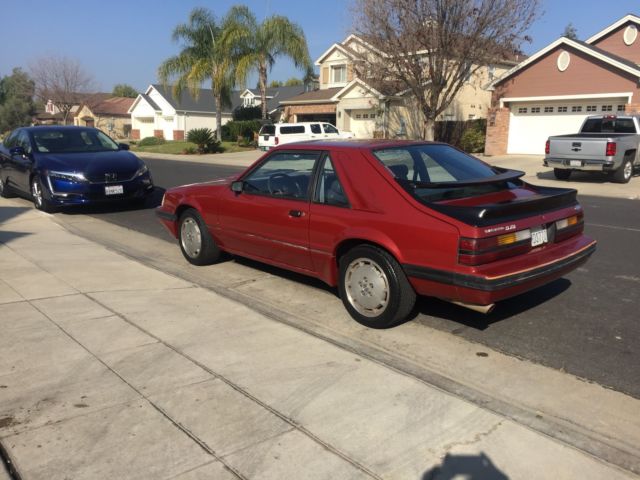 1984 Red Ford Mustang Hatchback