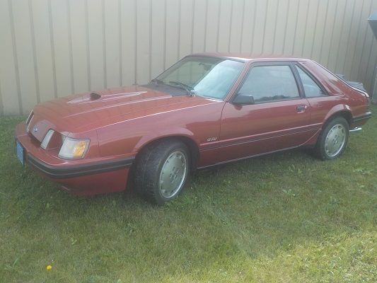 1984 Medium Canyon Red Ford Mustang Hatchback