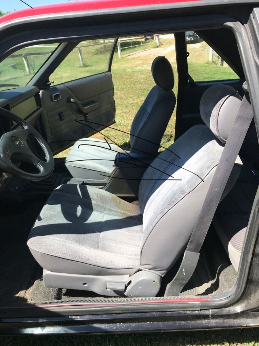 1984 Red Ford Mustang 2 dr sedan hatchback