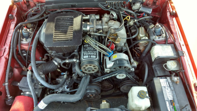 1985 Medium Canyon Red Ford Mustang Hatchback