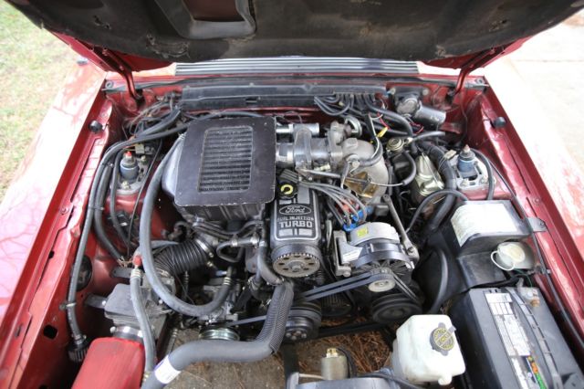 1985 Red Ford Mustang Hatchback