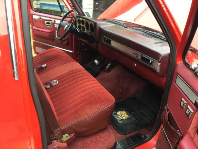 1985 Red and white Chevrolet C-10 Coupe