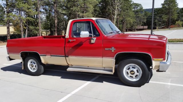 1985 APPLE RED AND CREAM Chevrolet C/K Pickup 2500 Standard Cab Pickup