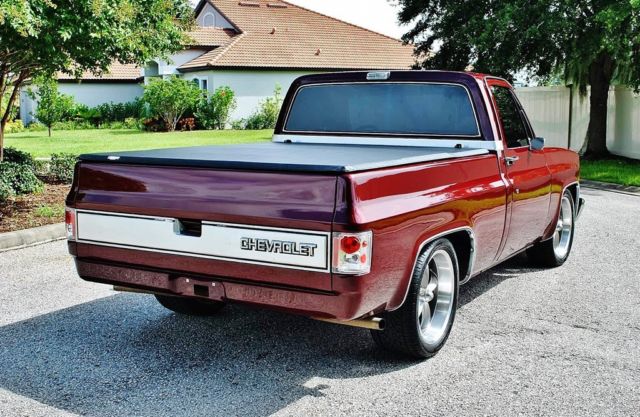 1985 Burgundy Chevrolet C-10 --
