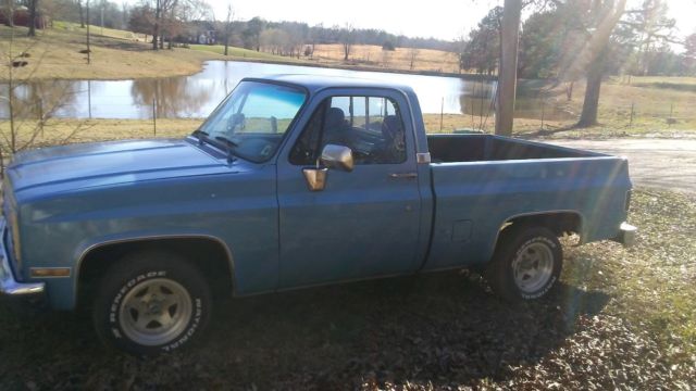 1985 Light Blue, Grey Rally Stripes Chevrolet C-10 Standard Cab Pickup