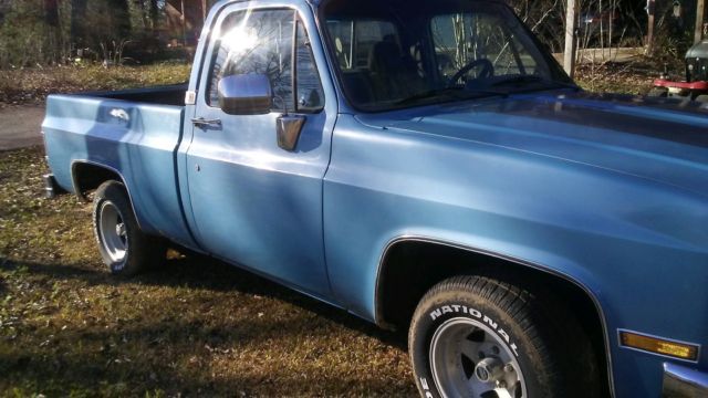 1985 Light Blue, Grey Rally Stripes Chevrolet C-10 Standard Cab Pickup