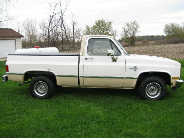 1985 White-Tan Chevrolet C-10