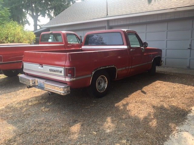 1985 Red Chevrolet C-10 truck