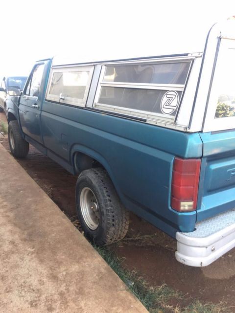 1985 Blue Ford F-150 Single cab, long bed