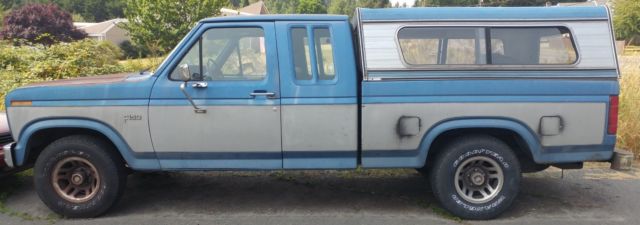 1985 Blue Ford F-150 Extended Cab Pickup