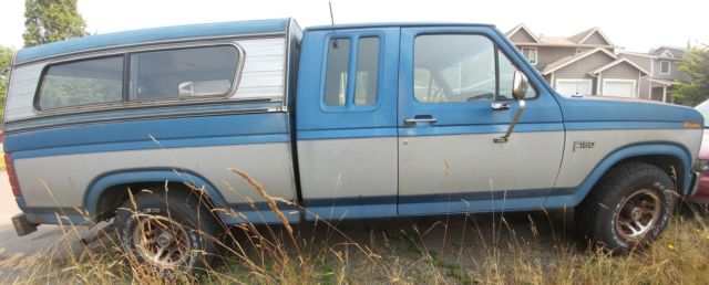 1985 Blue Ford F-150 Extended Cab Pickup