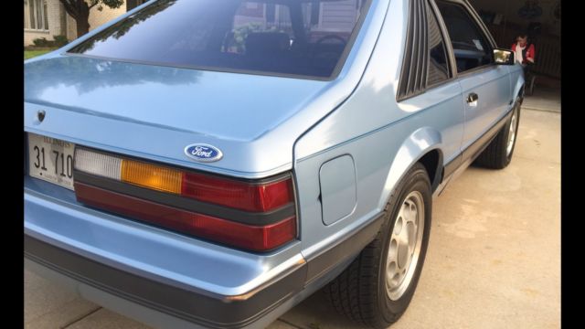 1985 Blue Ford Mustang Hatchback