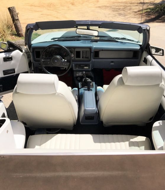1985 White Ford Mustang Convertible