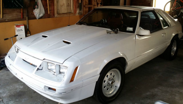 1985 White Ford Mustang Hatchback