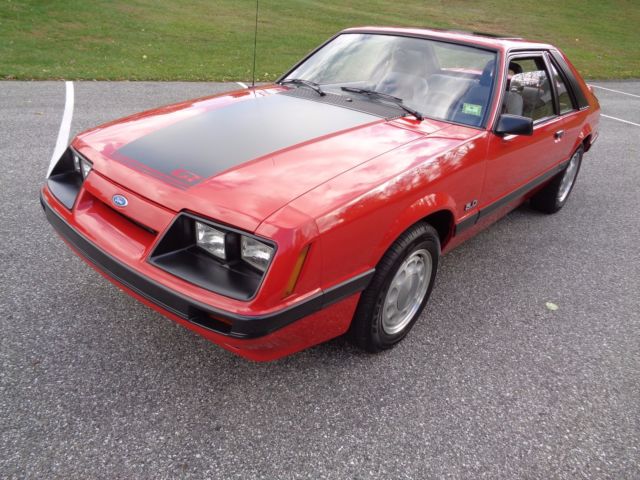 1985 Red Ford Mustang Hatchback